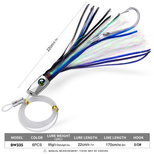 PROBEROS <span class=keywords><strong>Ensemble</strong></span> de leurres en plastique en forme de pieuvre pour la pêche en haute mer de gros gibier 6/6,7/8,7/9 pouces 6 pièces/<span class=keywords><strong>ensemble</strong></span> avec sac en filet - Product Image 4