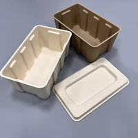 Boîte de rangement personnalisable en pulpe de fibre recyclée écologique, avec couvercle et base, pour emballage domestique recyclable