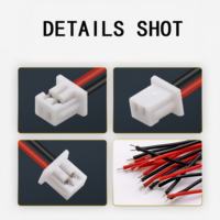 Konektor Terminal OEM SHAN WEI 1.25mm JST 2Pin Male Female Inti Tembaga 50V PVC Panjang 100mm Kabel Harness Elektronik Mobil