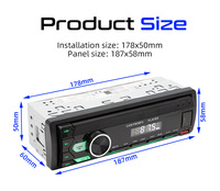 Autoradio stéréo BQCC 12V simple DIN avec double USB, lumières colorées, contrôle via application mobile, commande vocale intelligente, lecteur multimédia MP3