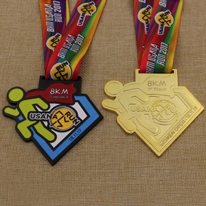 Medalla de acabado <span class=keywords><strong>USANA</strong></span> Run de 8km con esmalte de color negro personalizado con ilustraciones gratuitas - Product Image 1