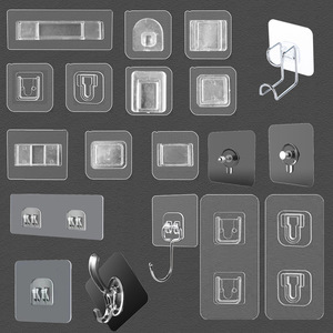 Transparent Acrylic Wall Hooks Punch Free Adhesive Mounts For Storage Shelves And Accessories - Product Image 1