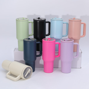 OEM/ODM Wholesale Bulk Custom Double Wall White Stainless Steel Tumblers Leakproof Lid Straw with Handle and Lid BPA Free - Product Image 1
