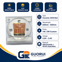 Diode LED SMD haute puissance GUORUI 1W 3W 5W 3535 à puce céramique rouge 630nm 660nm 810nm 830nm 850nm IR infrarouge pour lumière thérapeutique