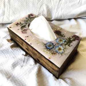 Boîte de papier de soie en résine de haute qualité fabriquée à la main avec un design décoratif pour la maison et le bureau au prix de gros - Product Image 3