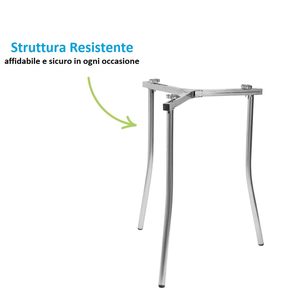 Trépied réglable pour paella en métal galvanisé 50x50x70 cm, support pour brûleurs, ustensiles de cuisine d'extérieur - Product Image 5