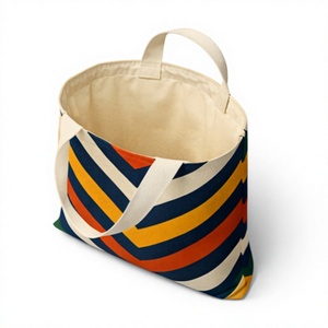 Custom Cartoon Printed Medium Folding Cotton Canvas Tote <b>Bag</b> with Top Handle Custom Printed Overall Design Shopping <b>bag</b> - Product Image 5