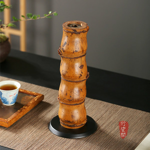 Buddha Belly Bamboo Flower Vase Lacquered Round Zen Style Decorative Vase For Chinese New Year Gift - Product Image 2