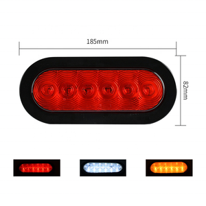 12-80v 6 "קרוון הוביל הסגלגל LED אורות הבלם משאית אוטובוס הפנייה לעצור אורות הבלם 10 דיודה להפוך אור חיצוני + גומי - Product Image 2