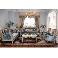 Ensemble de canapés haut de gamme personnalisé, style princesse féerique française, couleur crème, feuille d'or, ensemble de meubles d'art pour salon antique