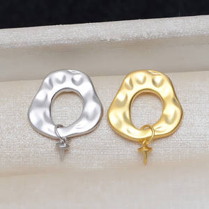 Ensemble de boucles d'oreilles et de pendentif en argent S925, finition givrée, collier pour femmes, accessoire de bijouterie DIY avec zircon, perle déformée - Product Image 4