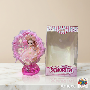 Mini Figura de Muñeca de Plástico Rosa para Niñas, Decoración de Escritorio, Juguete de Moda, Regalo en Caja, Adorno Decorativo - Product Image 3