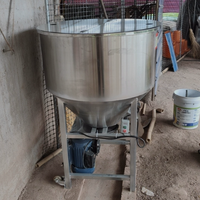 Mezclador Vertical de Acero Inoxidable para Alimentos de Animales 220V/380V, Equipo de Mezcla de Gránulos para Cerdos, Pollos, Patos, Acuicultura, Granos y Plástico
