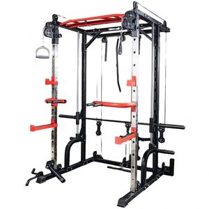 Banco de Pesas Plegable de Acero HuiTi Fitness <span class=keywords><strong>LJ</strong></span>-HS40, Equipo de Levantamiento de Pesas, Máquina <span class=keywords><strong>Smith</strong></span>, Soporte para Sentadillas, Uso en Interiores - Product Image 5