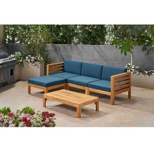 Juego de sofás seccionales minimalistas de madera maciza para sala de estar, espuma rellena con patas de madera en forma de L, decoración del hogar para apartamentos - Product Image 6