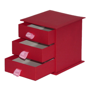 Boîte de rangement en carton à trois couches rouge personnalisée de haute qualité stratification mate gaufrage revêtement UV impression pour emballage en papier - Product Image 1