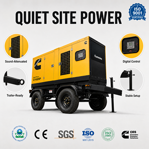 เครื่องกำเนิดไฟฟ้าดีเซล Cummins Weichai Yuchai Shangchai แบบเงียบ 100kVA 3 เฟส พร้อมระบบลดเสียงรบกวน ติดตั้งบนรถพ่วงได้ ควบคุมแบบดิจิตอล - Product Image 1