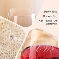 Verres à vin en cristal transparent de 13oz avec logo personnalisé gravé boîte cadeau en bois pour mariages douches nuptiales fiançailles jeunes mariés