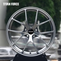 Jantes forgées TITAN FORCE 19x9.5 19x10.5 5x114.3 5x112 RI-A, jantes de course JDM, noir brillant pour Infiniti Q50 G37 Coupé Chrysler 300