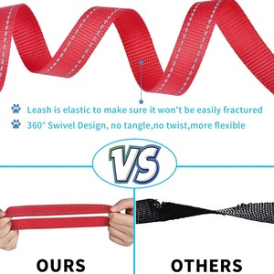 Double <b>dog</b> <b>leash</b>, shock-absorbing, reflective, adjustable tightness, suitable for two <b>dogs</b>, 360-degree rotation, anti-tangling - Product Image 4