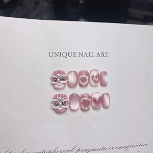 Venta al por mayor a granel <span class=keywords><strong>León</strong></span> Año Nuevo Batalla Armadura 3D Ojo de gato de lujo Premium Nail Hecho a mano Longitud corta Dedo francés Pinch Fuegos artificiales - Product Image 6
