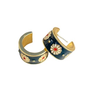 Orecchini a Cerchio a Forma di C con Margherita Blu per Donne, Accessori per Orecchie Semplici e Floreali per Uso Quotidiano - Product Image 5
