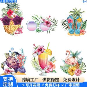 Imanes de Refrigerador con Diseño de Crucero de Verano, Nuevo Diseño Transfronterizo con Piña, Flamenco y Gafas de Sol para Puerta, Auto y Garaje - Product Image 2