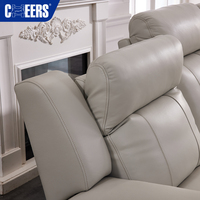 MANWAH CHEERS Sofá seccional reclinable eléctrico de cuero genuino de grano superior de 321 plazas moderno juego de sofá para sala de estar de alta calidad