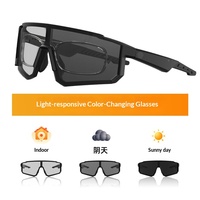 Lunettes intelligentes à changement de couleur IA avec audio Bluetooth 2-en-1, casque audio intégré, lunettes de protection anti-vent et anti-buée pour la conduite en extérieur