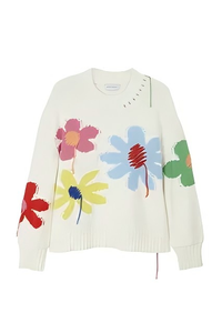 Pull ample en tricot à imprimé floral personnalisé pour hommes Pull en tricot de laine et de coton chaud d'automne pour les couples Pull surdimensionné confortable - Product Image 3