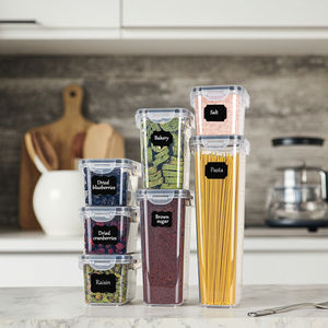 Vente en gros de plastique biodégradable moderne, sans BPA, transparent, empilable, hermétique, compatible avec le réfrigérateur et le micro-ondes, pour la cuisine - Product Image 1