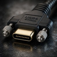 كابل USB 3.1 Gen2 من النوع C مع قفل مزدوج اللولب للاستخدام الصناعي