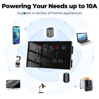 Tuya WiFi enchufe Universal Smart Home USB + tipo C UE EE. UU. Reino Unido enchufe Control remoto temporizador Monitor de alimentación Interruptor táctil de pared trabajo Google