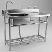 Fregadero Comercial Independiente de Tamaño Personalizado con un Solo Tazón, de Acero Inoxidable, para Cocina, Fabricación en Acero