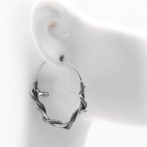 Pendientes de Aro Grandes de Acero de Titanio con Diseño de Serpiente y Hebilla Fácil, Ideales para Fiestas y Discotecas, Venta al por Mayor - Product Image 6