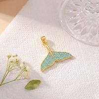 Accessoires DIY, Pendentif de collier en forme de cœur et de queue de poisson, Tendance, Luxe léger, Unique, Polyvalent, pour la fabrication de bijoux