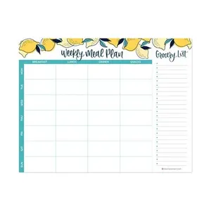 Myway Custom Floral Printed A4 Paper Peel off Memo Notes Weekly Menu Meal Notepad Planner Desk Pad