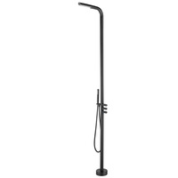 Grande colonne de douche extérieure en acier inoxydable brossé avec jet doux pour villas, piscines, baignades en bord de mer, design sur pied