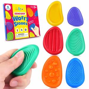 Wholesale Soft Food Grade Silicone Sensory <b>Fidget</b> Stone <b>Toy</b> for Kids Funny Cartoon Shape UV Printed Custom Textured Calming - Product Image 1