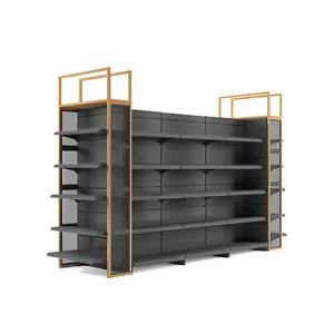 Supermarket Retail Merchandise Display Shelving Metallic Supermarket Shop Shelves