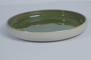 Tazón para Mezclar en Forma de N, de Cerámica Esmaltada, Resistente, Ecológico, No Tóxico, Apto para Lavavajillas, Estilo Japandi, 24 cm de Diámetro, para Servir Ensaladas - Product Image 4