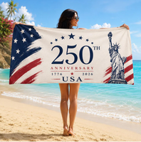 Serviettes de bain ultra douces et très absorbantes avec motif drapeau du 250e anniversaire, serviettes de toilette pour cuisine, salle de bain, hôtel, salle de sport