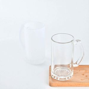 Mug en verre transparent givré de 16 oz avec poignée pour sublimation, personnalisable, expédié depuis l'entrepôt américain - Product Image 1