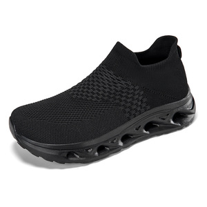 Chaussures de sport décontractées pour hommes, en maille tricotée respirante, légères, antidérapantes, style chaussettes. - Product Image 6