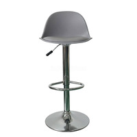 Tabouret de bar moderne moulé à dossier haut, réglable par vérin à gaz, base chromée, robuste, pour îlot de cuisine, bar, maison