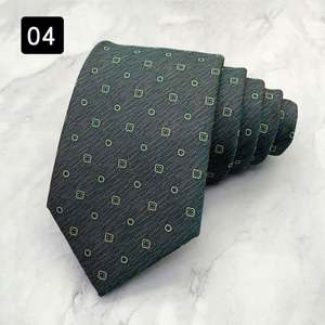 Men's Formal Business Casual Suit Ties Accessories <b>Small</b> Floral Green Fresh Logo Polyester Neck Tie - Product Image 5