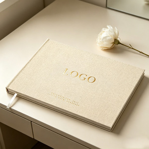 Libro de Visitas de <span class=keywords><strong>Boda</strong></span> Personalizado A5 con Cubierta de Lino, Diario de Cumpleaños con Estampado en Relieve, Álbum de Fotos Natural con Cubierta de Tela, Regalo <span class=keywords><strong>para</strong></span> Celebraciones en el Hogar - Product Image 2