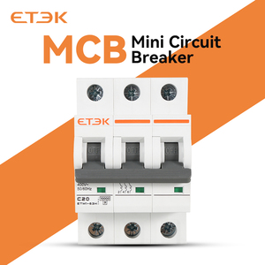 Disjoncteur miniature ETEK 6kA 1-63A 230V Courbe C 3P avec protection contre les surcharges/surtensions IEC60898-1 CE ISO9001 Rail ETM1-63H - Product Image 1