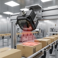 Lecteur de codes industriel fixe R2 avec objectif à longue focale de 16 mm, scanner 1D 2D QR DataMatrix IP67 Profinet pour la lecture de petits codes-barres