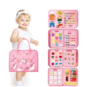 Série rose éducation précoce Montessori jouets en gros bébé occupé <span class=keywords><strong>cartables</strong></span> pour filles comme cadeauxAutres sacs à usage spécial - Product Image 1